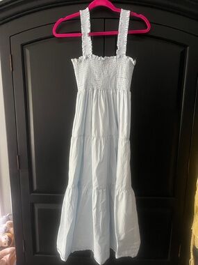 Light Blue Smockedt Tiered Sundress